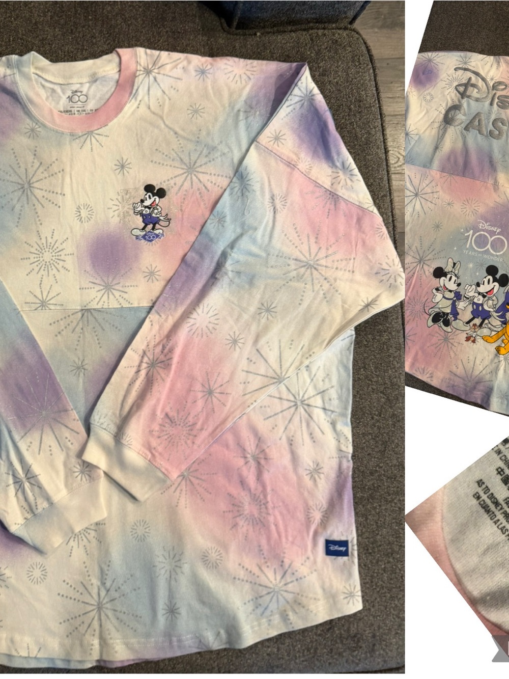Disney' Mickey Mouse Pastel Tie-Dye Long Sleeve Jersey shirt